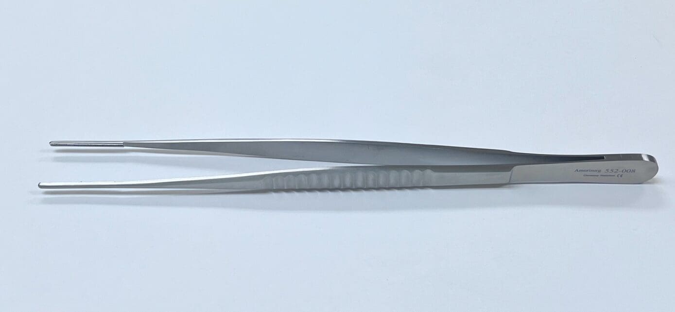 A pair of DEBAKEY VASCULAR TISSUE FORCEP, 2MM TIPS on a white surface.