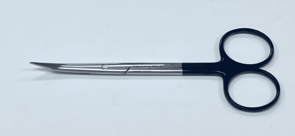 A RAZOR STEVENS TENOTOMY SCISSOR on a white surface.
