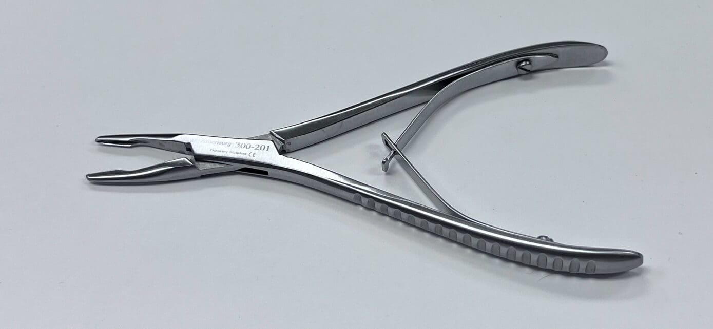 A silver FRIEDMAN MICRO RONGEUR, 1.5MM JAWS.