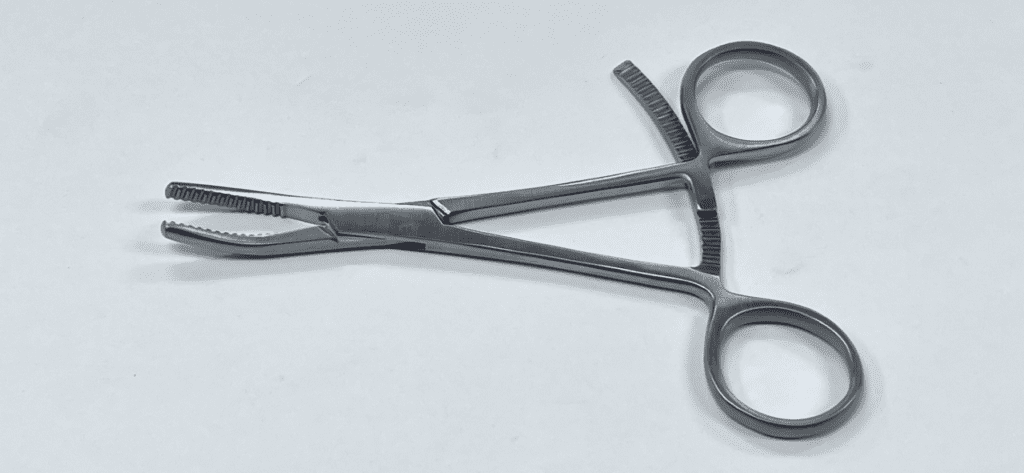An O'BRIEN TYPE BONE CLAMP on a white surface.