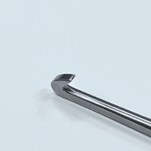 A Moreland Type Retrograde Cement Extraction Hook, Blunt on a white surface.
