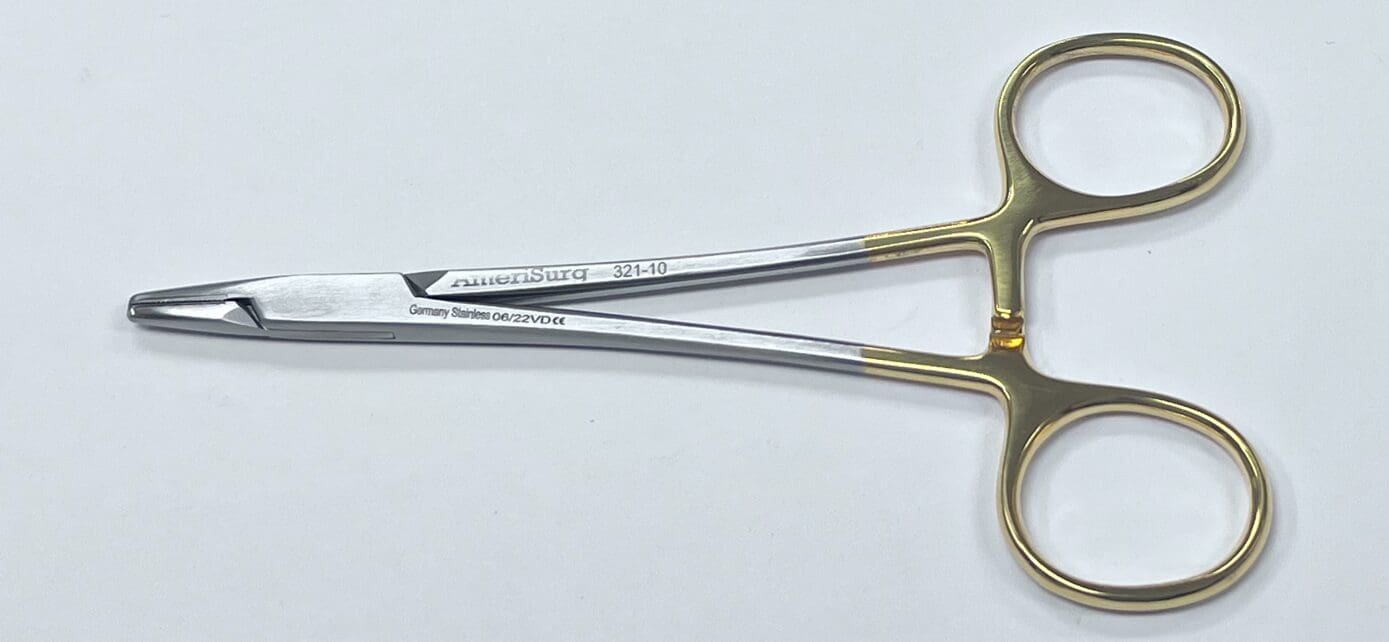 Baumgartner Needle Holder on a White Background