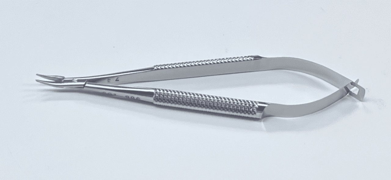 Barraquer Needle Holder on a White Background