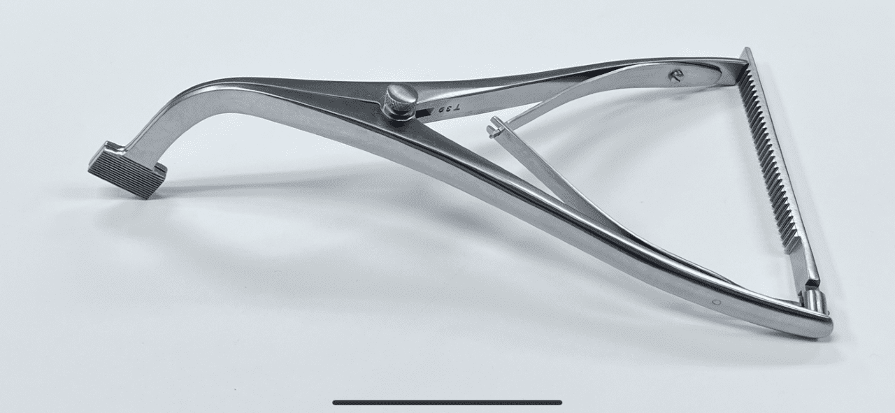 A picture of a Femoral Tibial Spreader, Large, Lombardi Type on a white surface.