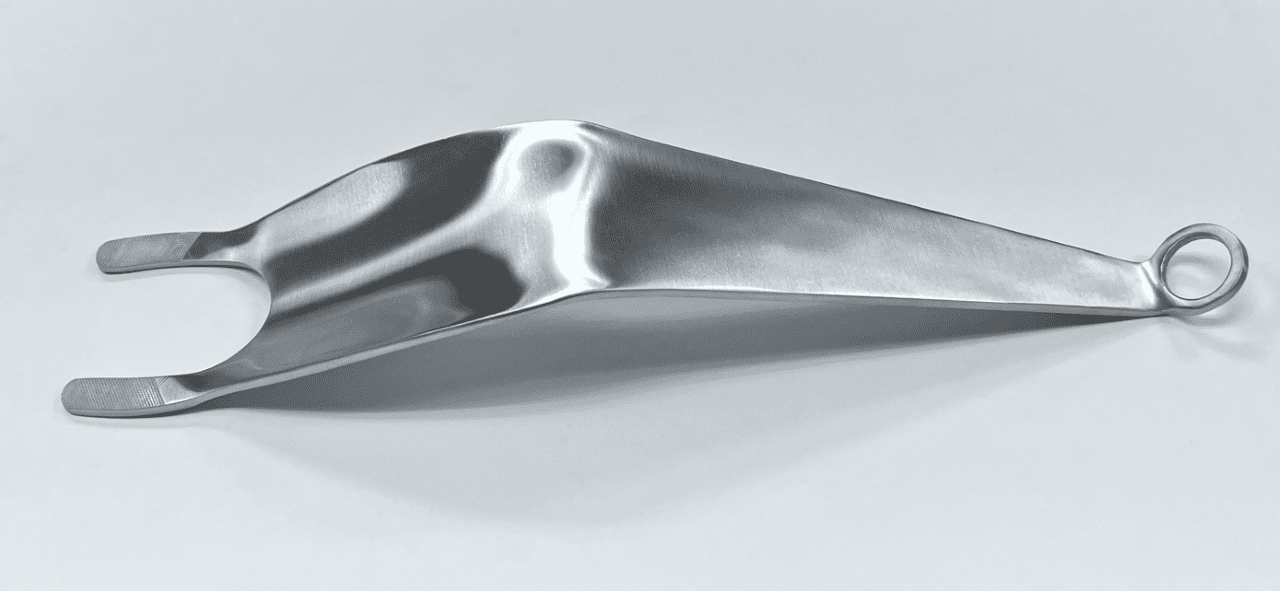 A Femoral Elevator, Proximal, Standard Prongs on a white surface.