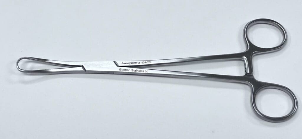 A JARCHO VULSELLUM FORCEP on a white surface.